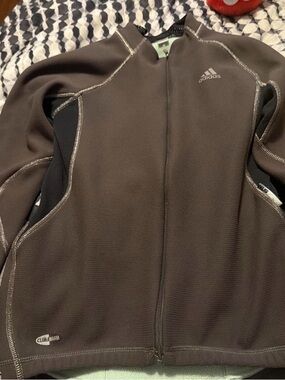 adidas Brown and Black Full-Zip Training Jacket